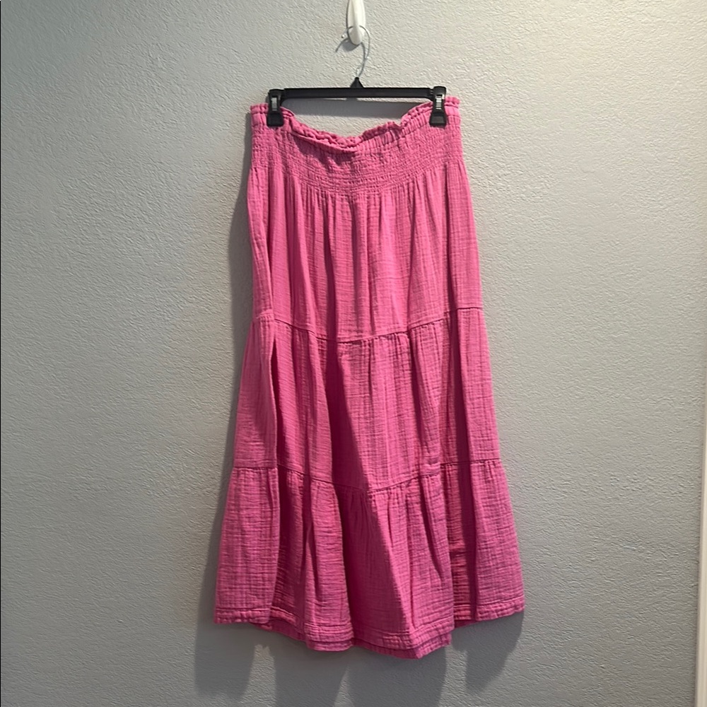 GAP crinkle gauze tiered maxi skirt